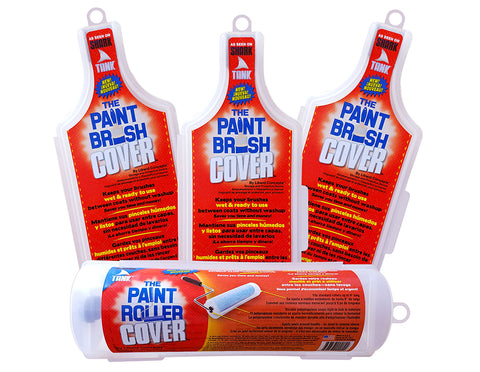 3 PRO Edition Paint Brush Covers + 1 Paint Roller Cover Bundle Pack